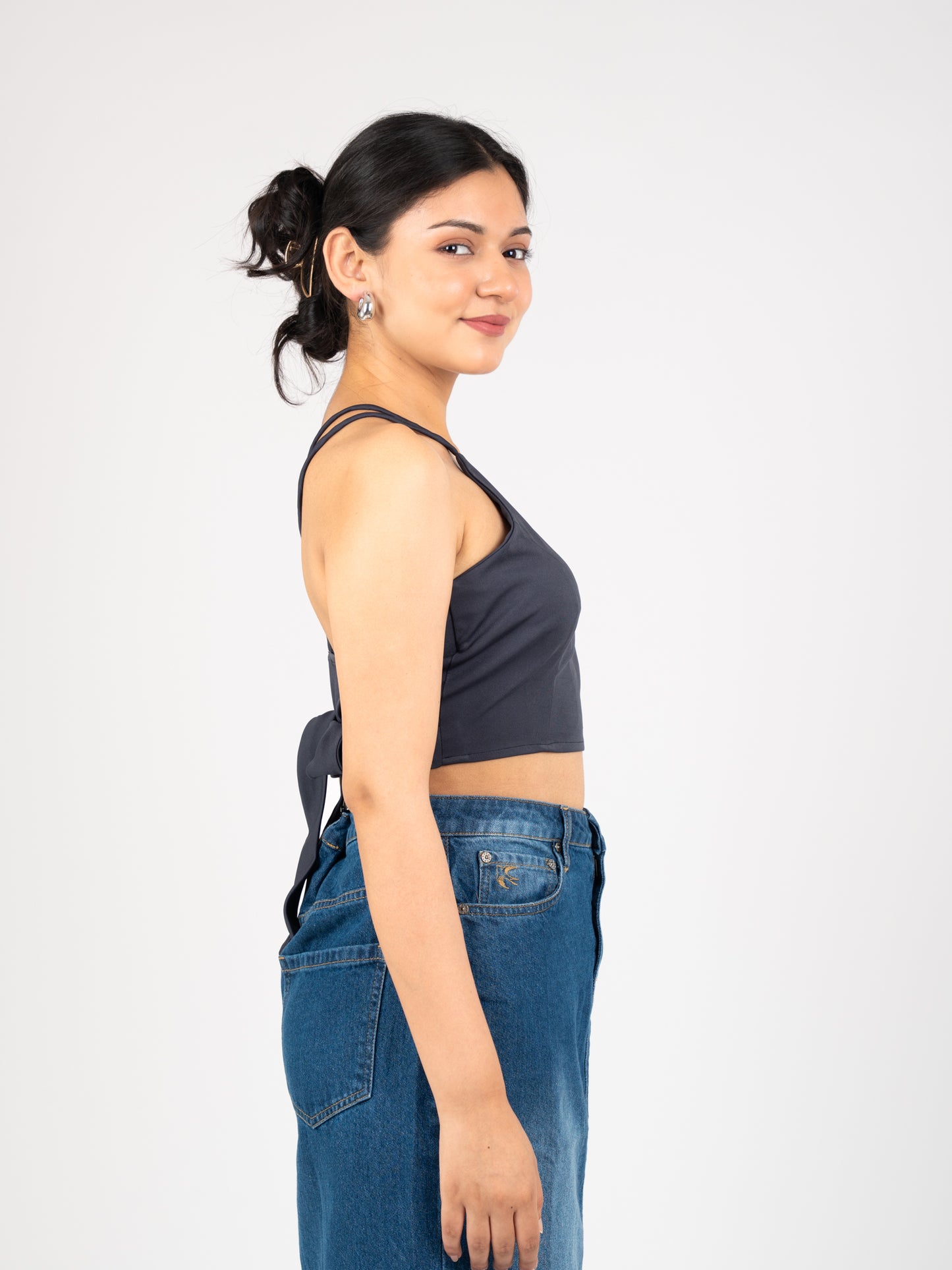 MONOMEE GREY NOVA CROP TOP