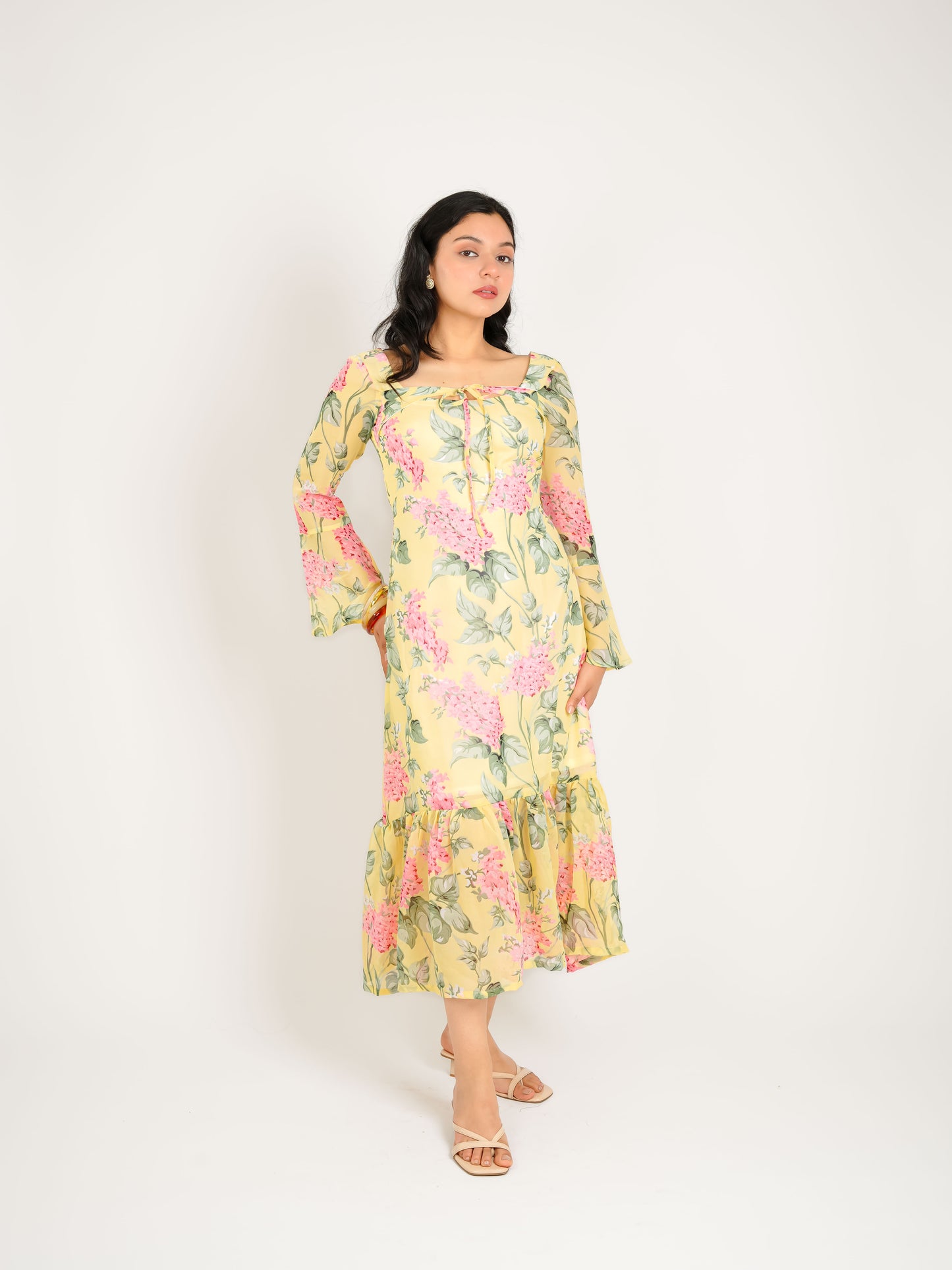 MONOMEE MILLIE GEORGETTE FLORAL DRESS