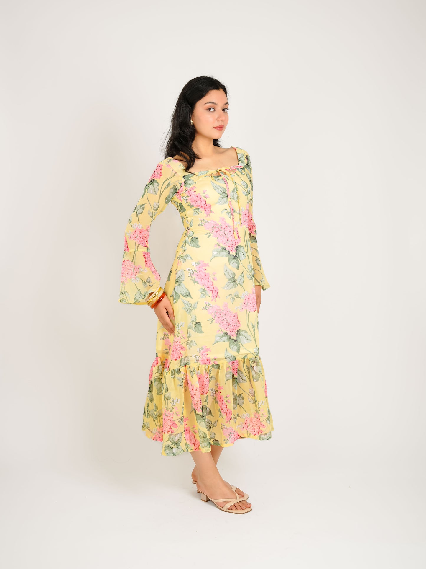 MONOMEE MILLIE GEORGETTE FLORAL DRESS