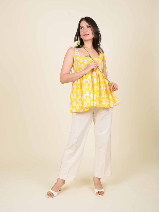 MONOMEE ROWENA BOW TIE TASSLE SHORT KURTI
