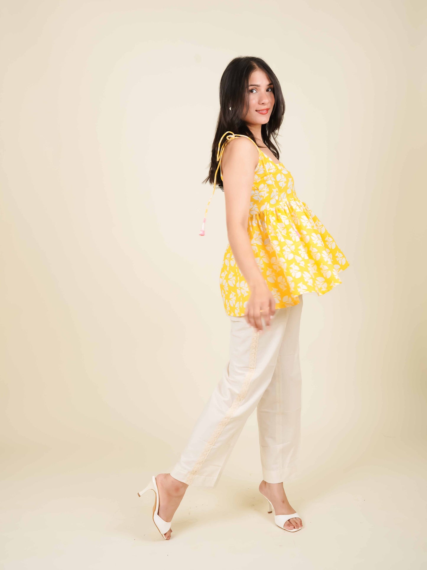 MONOMEE ROWENA BOW TIE TASSLE SHORT KURTI