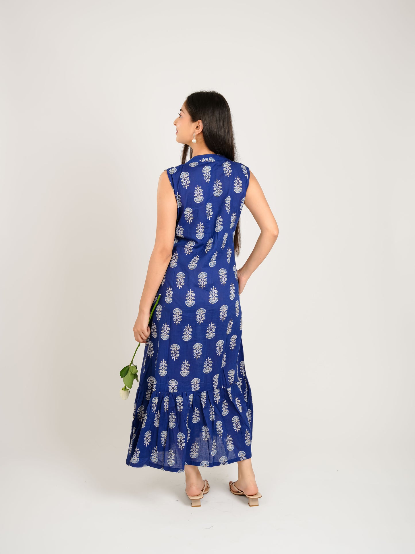 MONOMEE NEISHA INDIGO COTTON DRESS