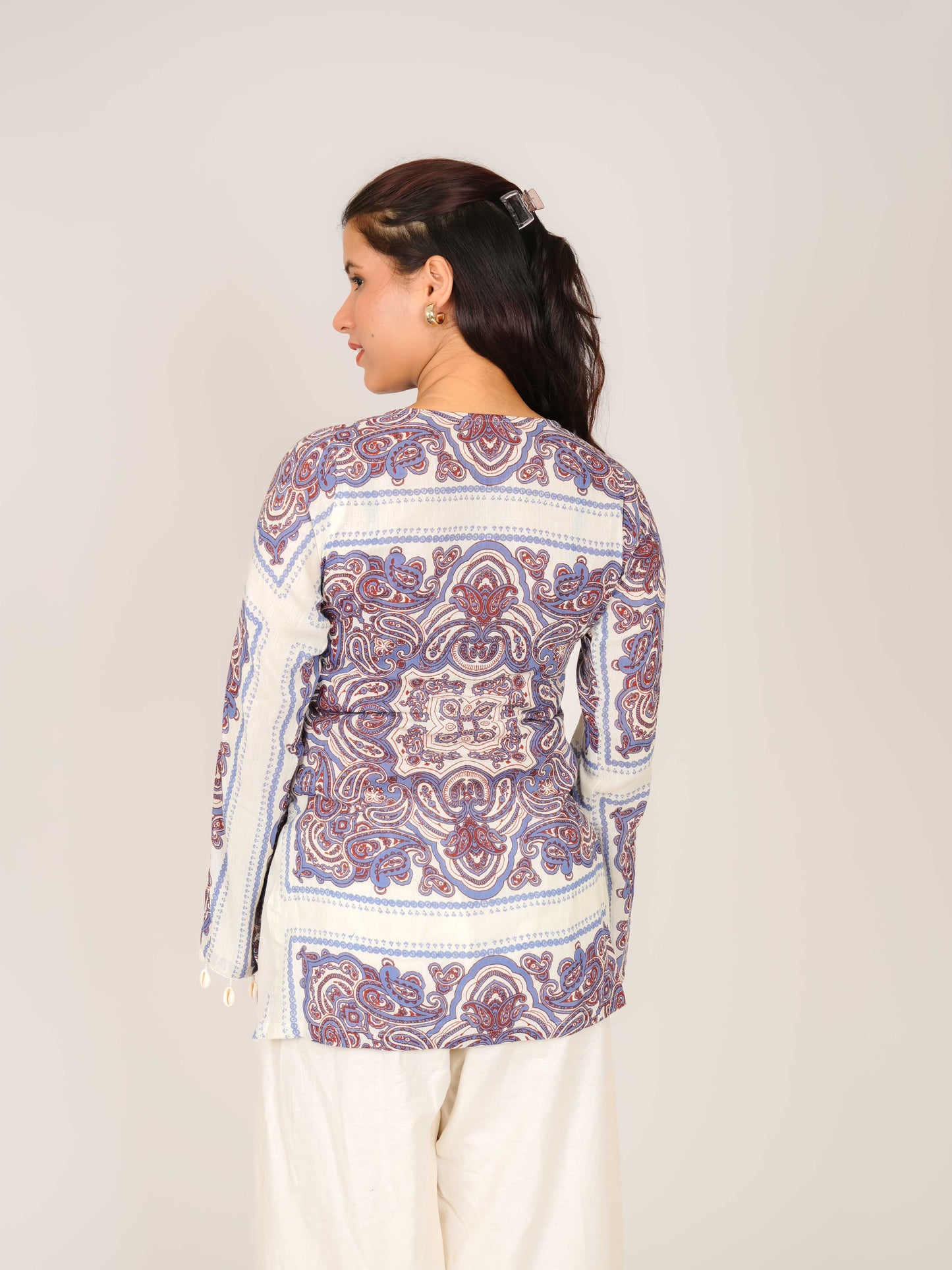 MONOMEE MAIRA BOHO BELL SLEEVE SHORT KURTI
