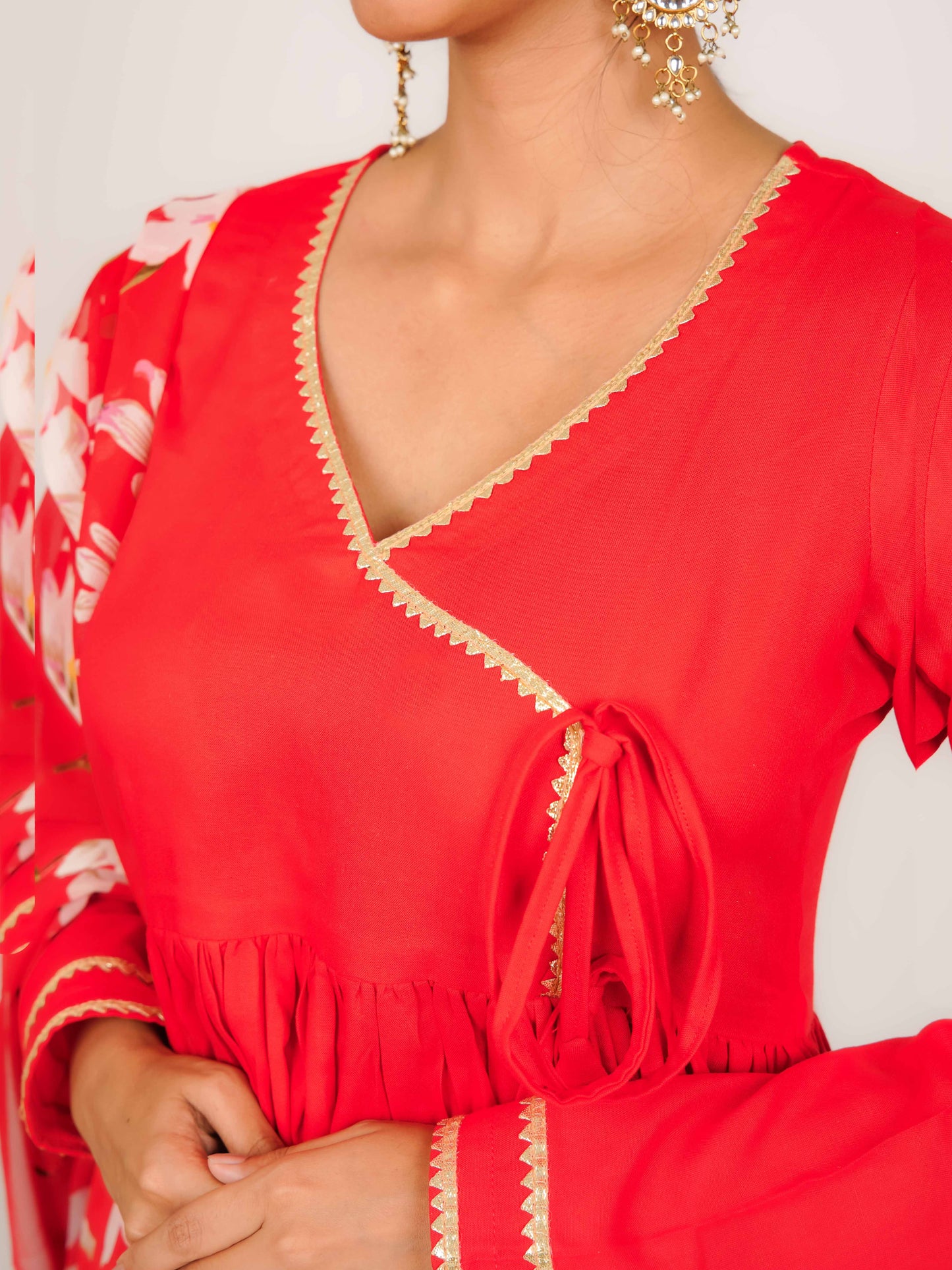 ANVITHA RAYON ANGARAKHA KURTA SET WITH DUPATTA