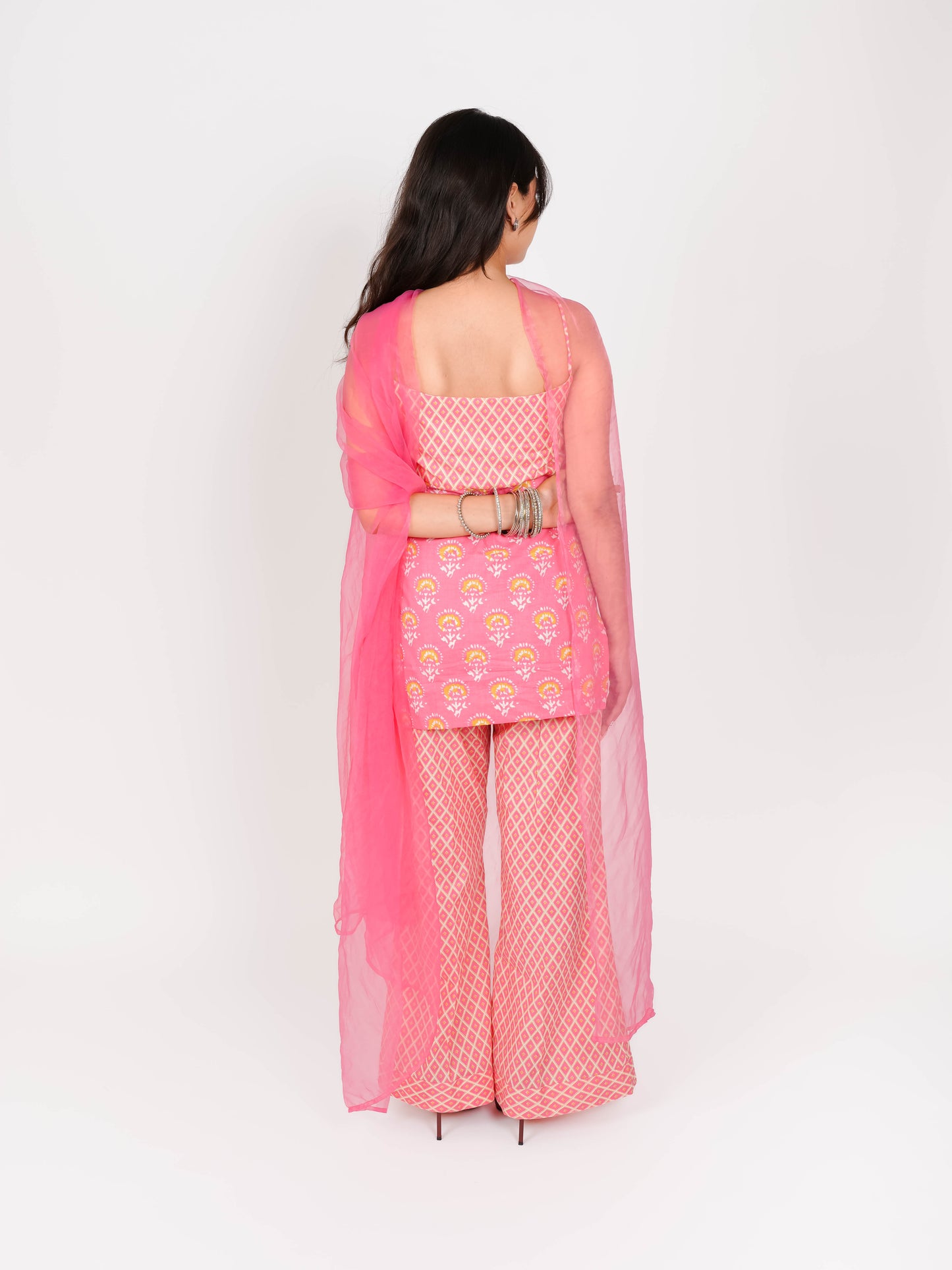 MONOMEE VAITASHI PURE COTTON SHORT KURTI WITH PALAZZOS & WITH DUPATTA