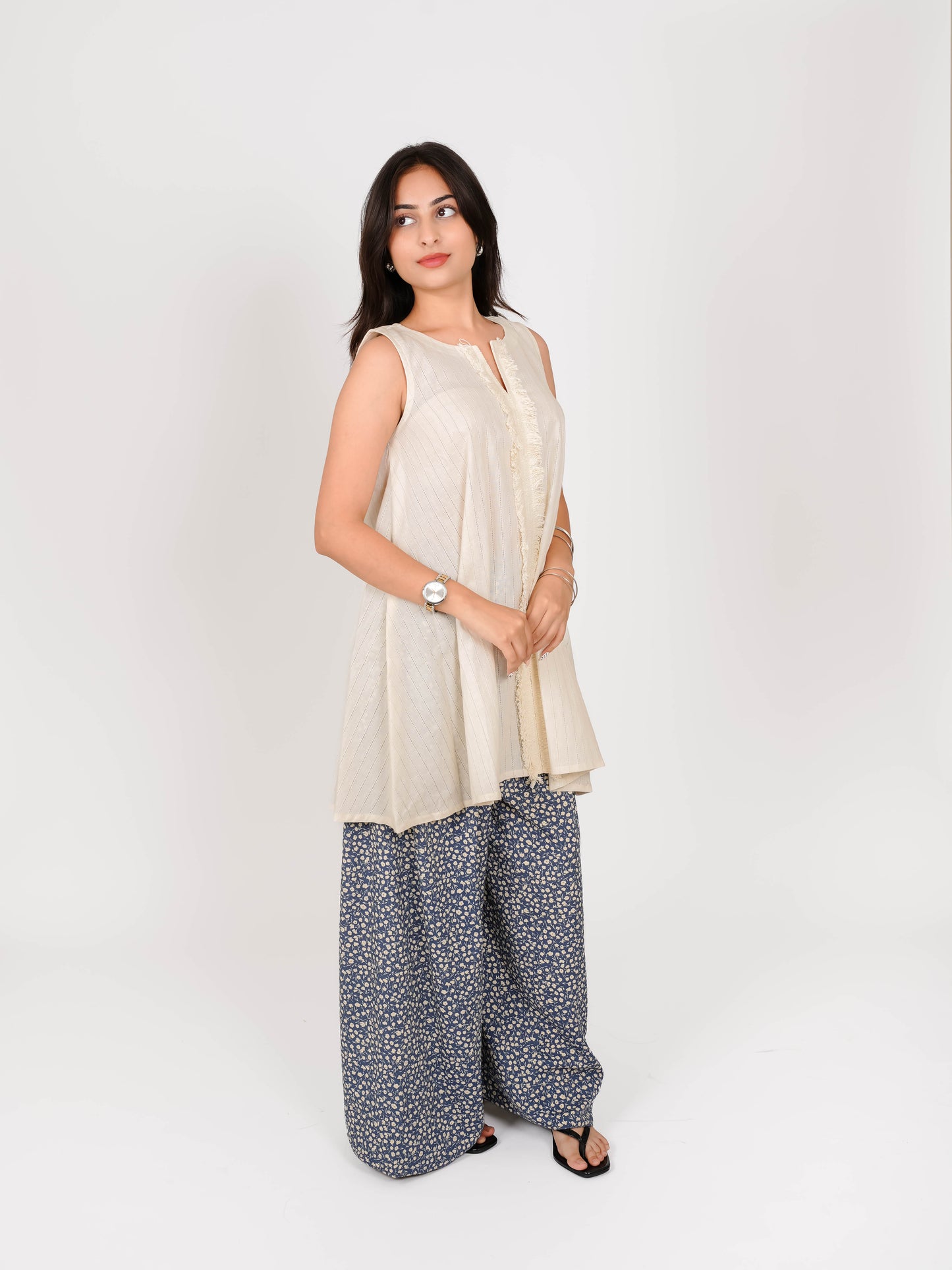 MONOMEE VAYANI BLUE FLORAL FARSHI SALWAR SET