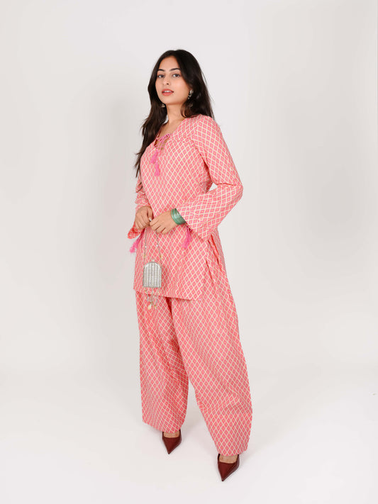MONOMEE IRYA PINK DORI FARSHI SALWAR SET
