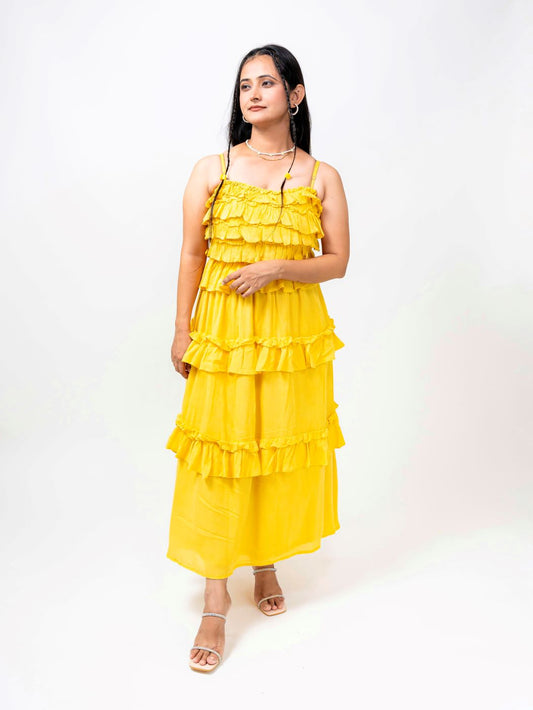 AMBER FRILLED TWO-PIECE SET