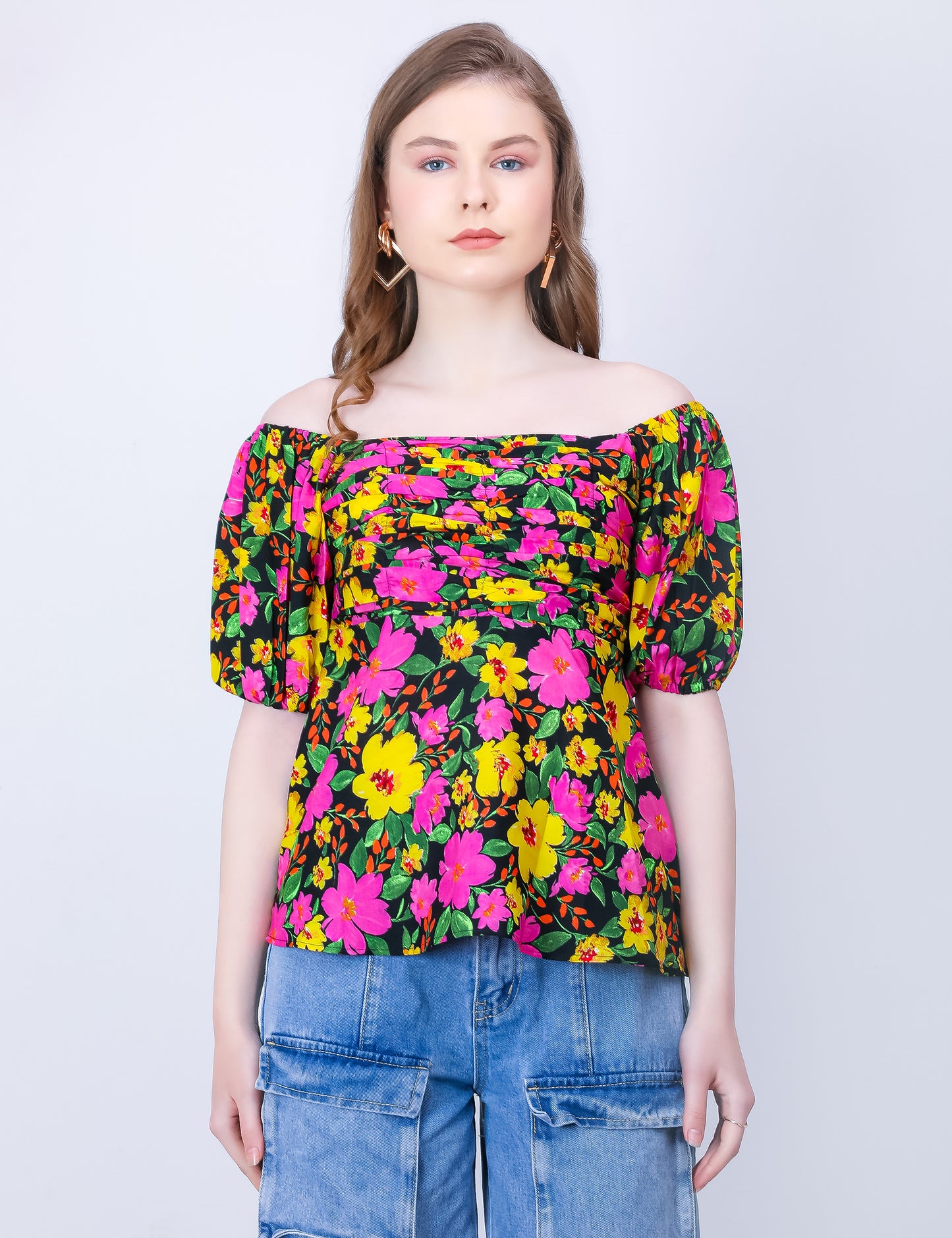 CASSIE BLACK FLORAL TOP