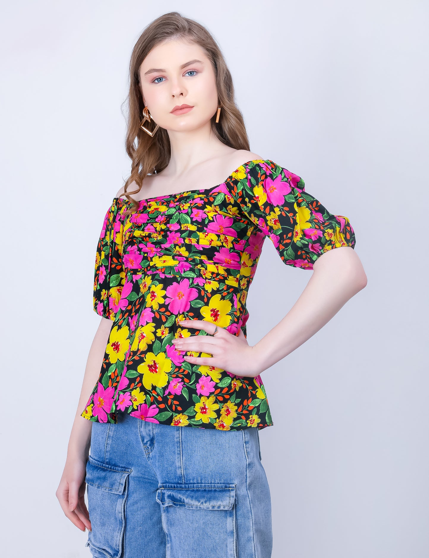 CASSIE BLACK FLORAL TOP