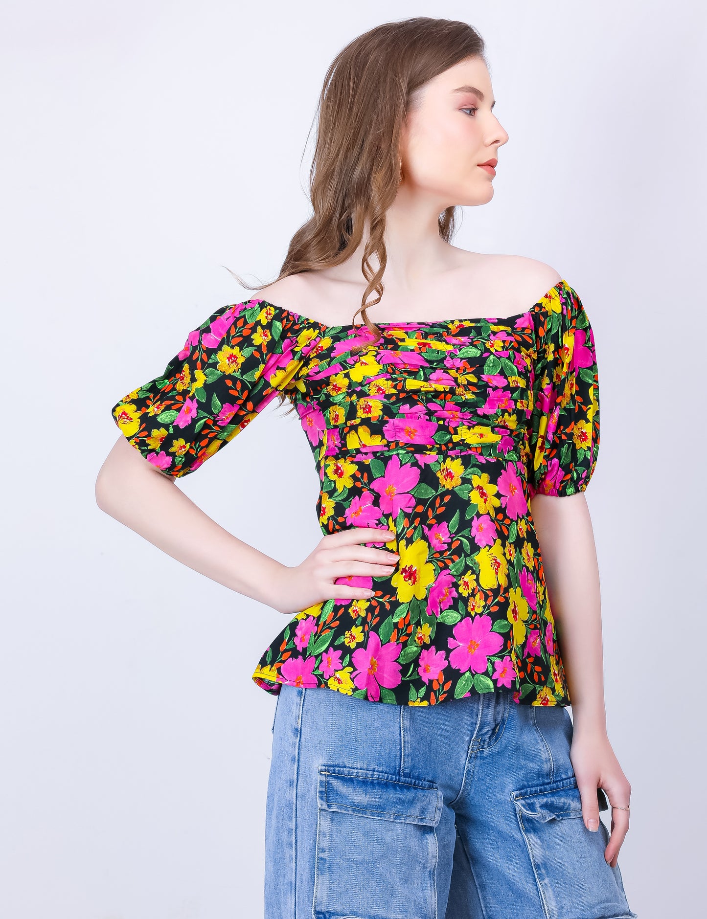 CASSIE BLACK FLORAL TOP