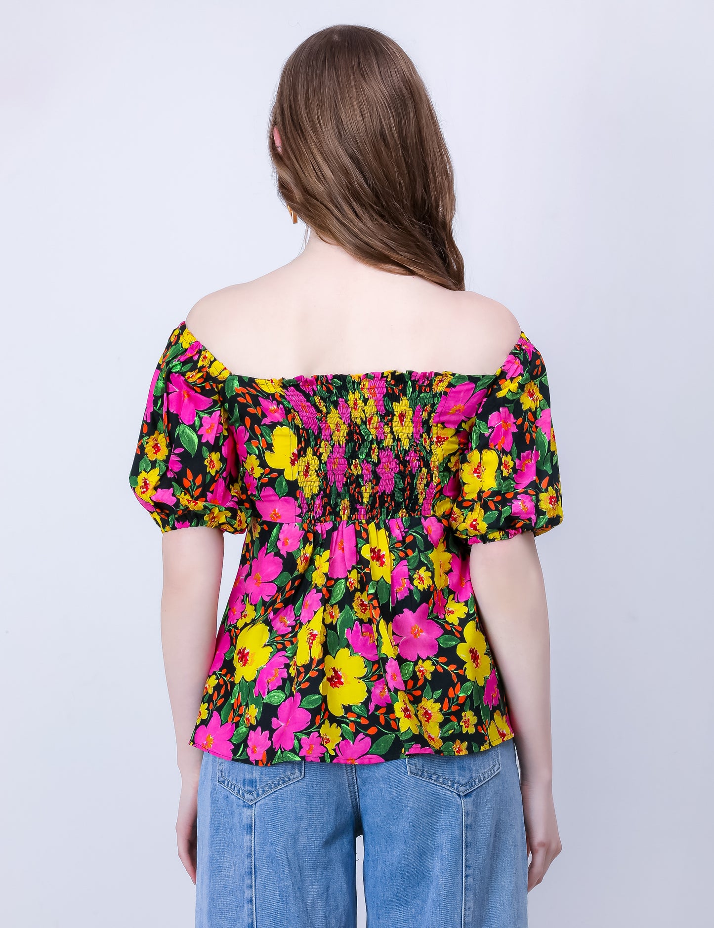 CASSIE BLACK FLORAL TOP