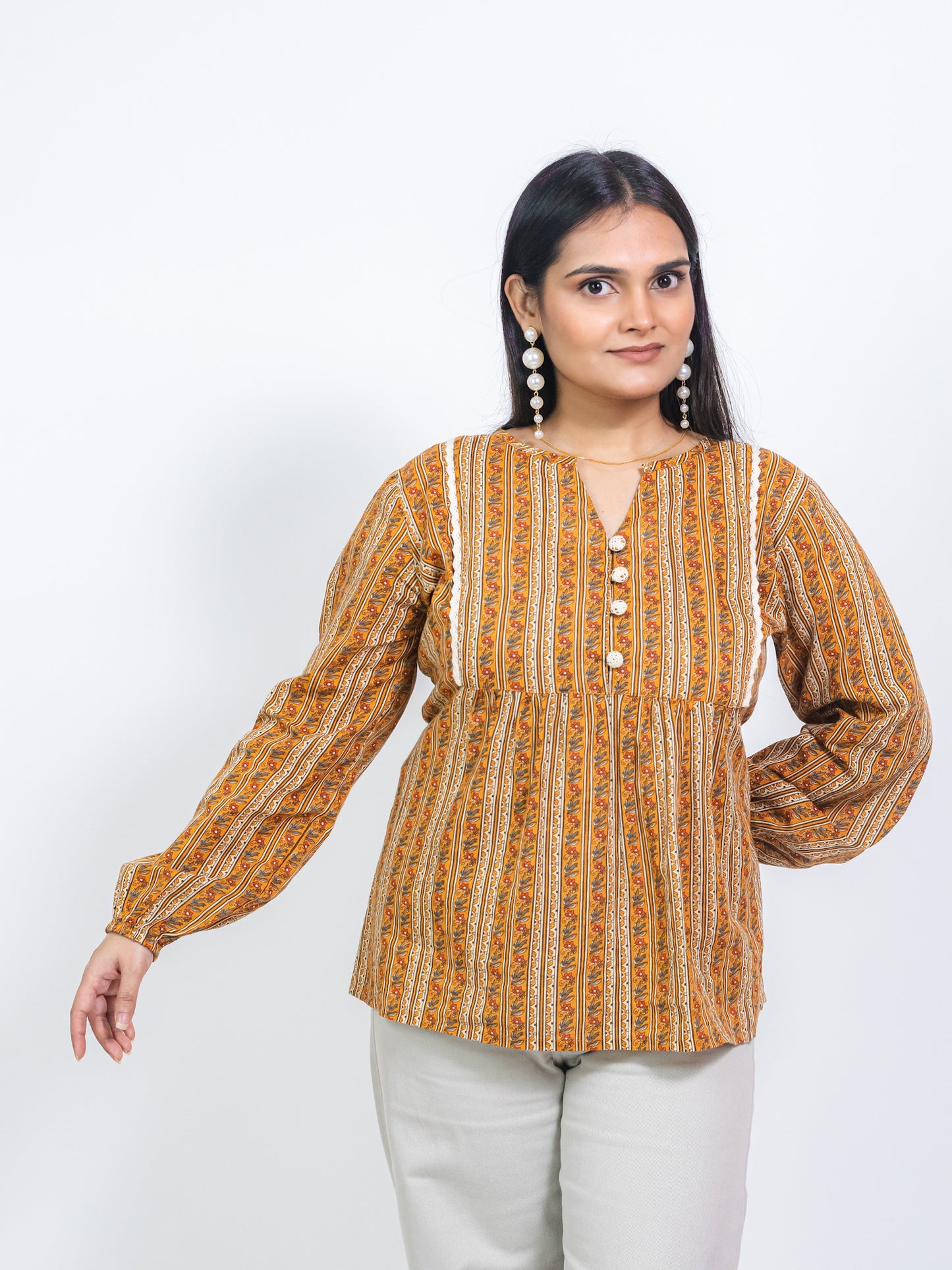 KHYATI STRIPED SHORT KURTI