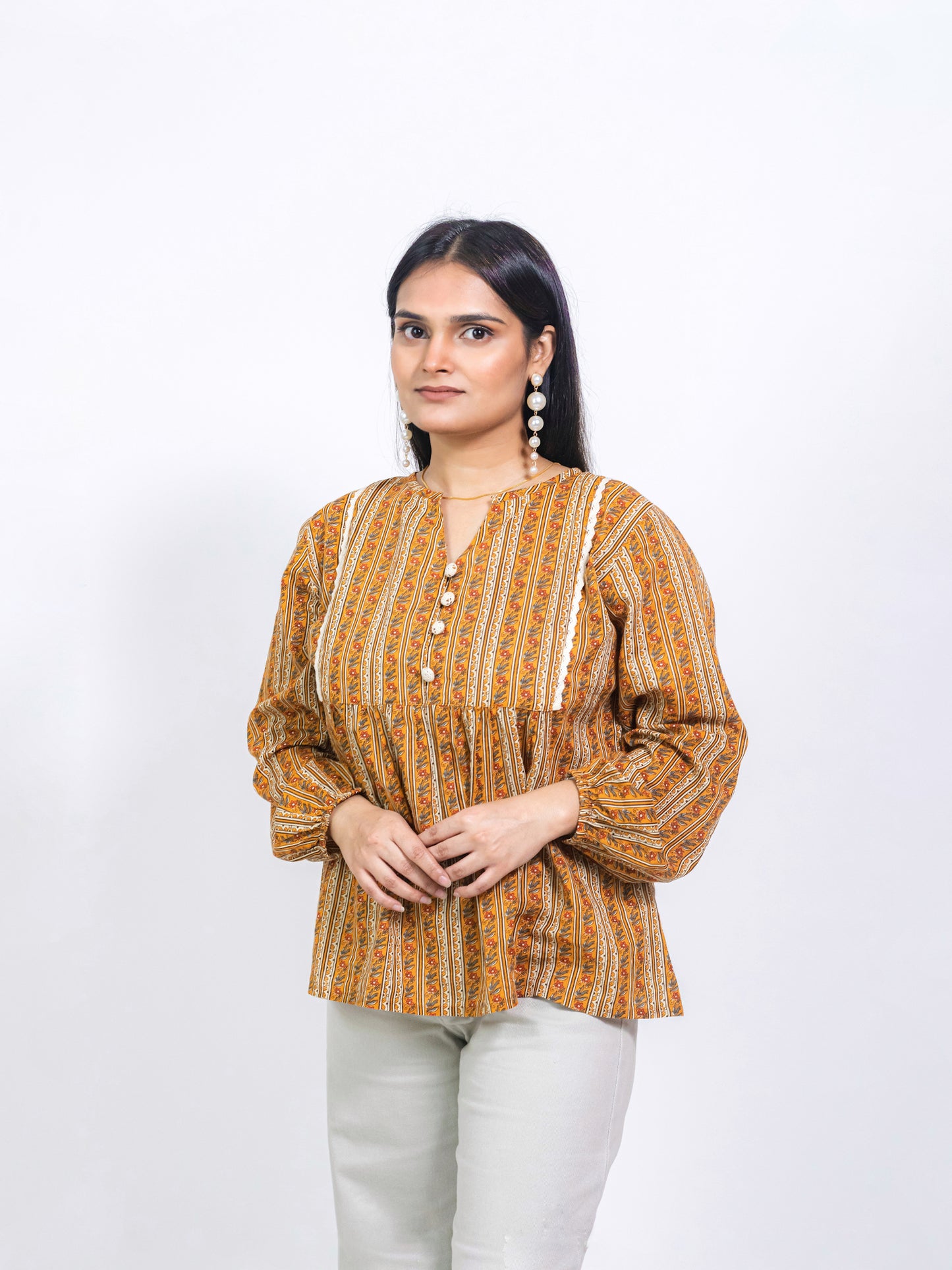 KHYATI STRIPED SHORT KURTI